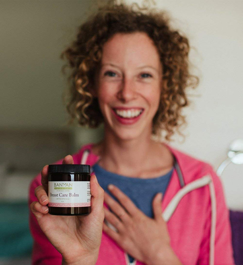 [Australia - AusPower] - Banyan Botanicals Breast Care Balm – Organic Herbal Salve with Tulsi & Palmarosa – for Breast Health – Promotes Healthy Circulation & Lymphatic Drainage – 4oz – Non GMO Sustainably Sourced Vegetarian 