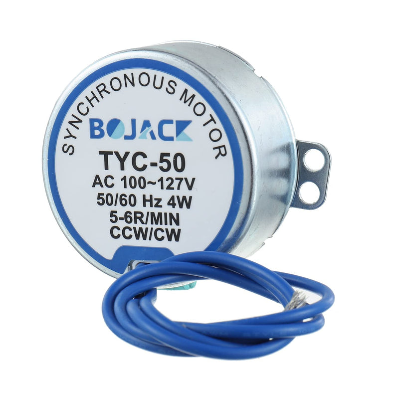 [Australia - AusPower] - BOJACK 2PCS Synchronous Motor AC100~127V Volt 50/60HZ 4W 5-6RPM/MIN CW/CCW Turntable Motor for Electric, Crafts Tumbler, Model or Cup Turner Motor 