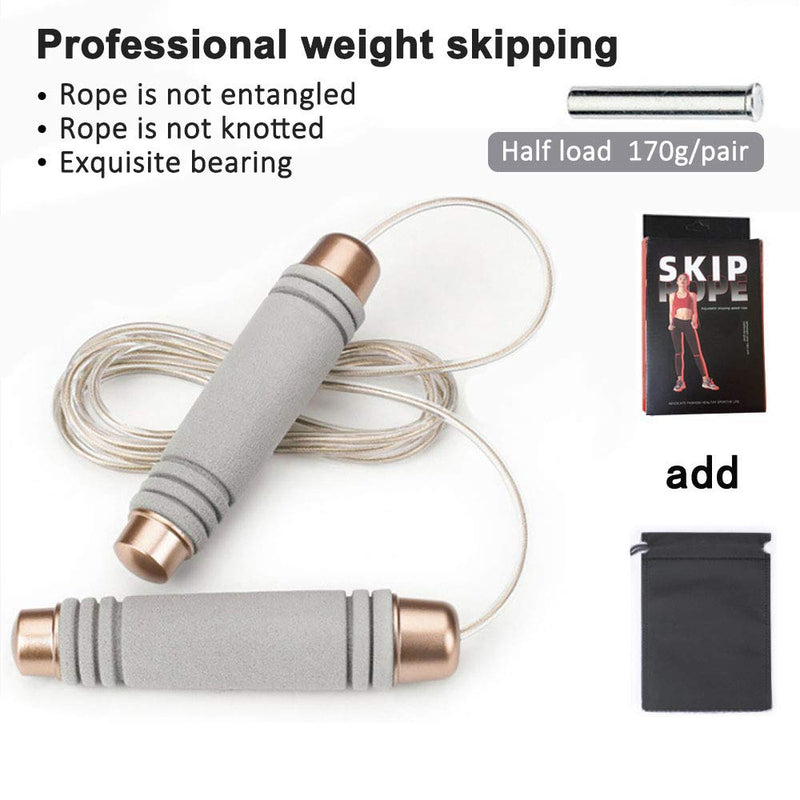 [Australia - AusPower] - Gaoykai Weighted Jump Rope for Handle,Adjustable TPU Wire Rope with Bearing Comfortable Foam Handle Skipping Rope for Workout and Fitness Training for Men Women and Kids gray 