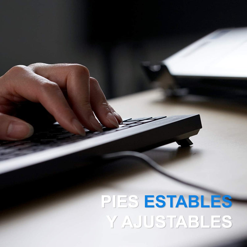 [Australia - AusPower] - Perixx PERIBOARD-426ES Mini Teclado con Cable USB - Negro - QWERTY Español 