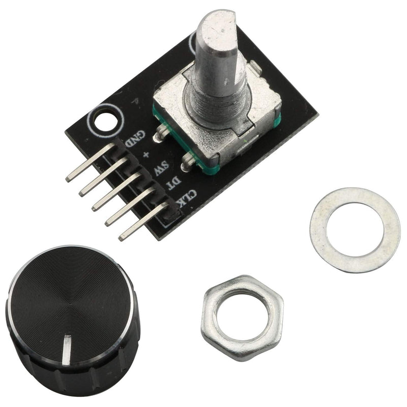 [Australia - AusPower] - RLECS 2pcs Encoder Module Brick Sensor clickable Switch 360 Degree Rotary KY-040 with Knob Cap for Arduino 