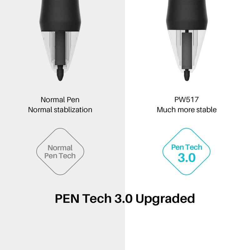 [Australia - AusPower] - HUION Battery-Free Stylus Digital Pen PW517 for Kamvas 13, Kamvas Pro 24 (4K), Kamvas 22 Plus, Kamvas Pro 16 (2.5K), Kamvas 12, Kamvas 16(2021), KD200, G930L 