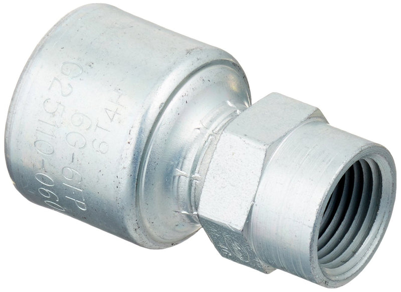 [Australia - AusPower] - Gates 6G-6FP MegaCrimp Couplings, Female Pipe, NPTF Without 30 Cone Seat, Zinc Plated Carbon Steel, 2.06", 3/8" ID (Pack of 5) 