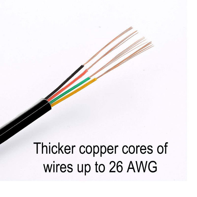 [Australia - AusPower] - Telephone Extension Line Cord Cable Wire, Land Phone line, Black, 25ft, Starndard RJ11 Plugs 