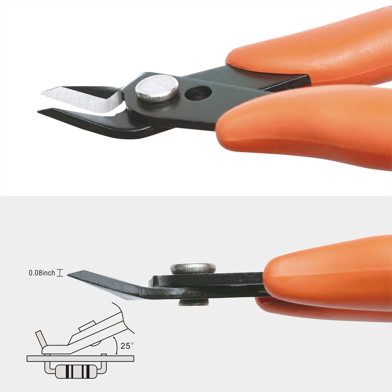 [Australia - AusPower] - KATA 5 Inch Micro Wire Cutter,Precison Mini Flush Cutters and Clean Cut Pliers for Electronics,Model,Jewelry,Model Kits,Orange 1 PACK 