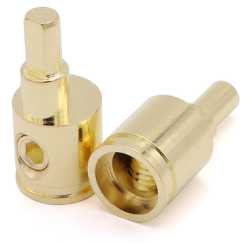 [Australia - AusPower] - Amp Input Reducer 2pcs 1/0 to 4 Gauge Power/Ground Adapter Brass,2pcs AWG 1/0-3/8inch Wire lugs and Heat Shrink Tube 