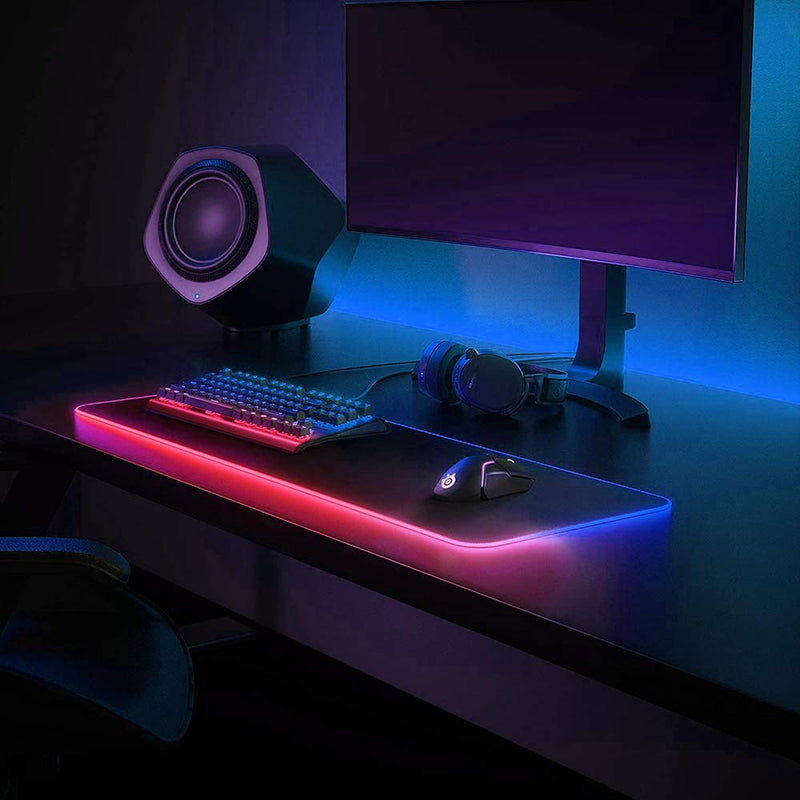 [Australia - AusPower] - RGB Gaming Mouse Pad, Rocketek Large Extended Soft LED Mouse Pad with Anti-Slip Rubber Base 14 Lighting Modes 2 Brightness Levels, Waterproof Computer Keyboard Mousepad Mat 800 x 300mm/31.5 x 11.8inch 