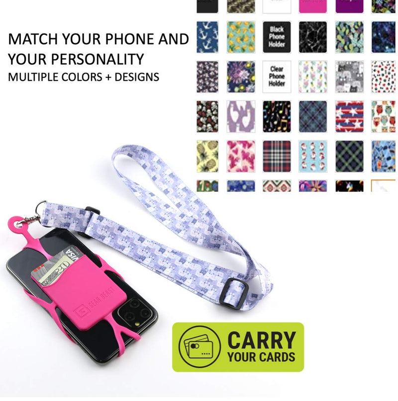 [Australia - AusPower] - Gear Beast Cell Phone Lanyard - Universal Mobile Phone Lanyard with Case Holder, Card Pocket, Soft Neck Strap, and Adjustable Clip - Compatible with iPhone, Galaxy & Most Smartphones - I love Dogs 