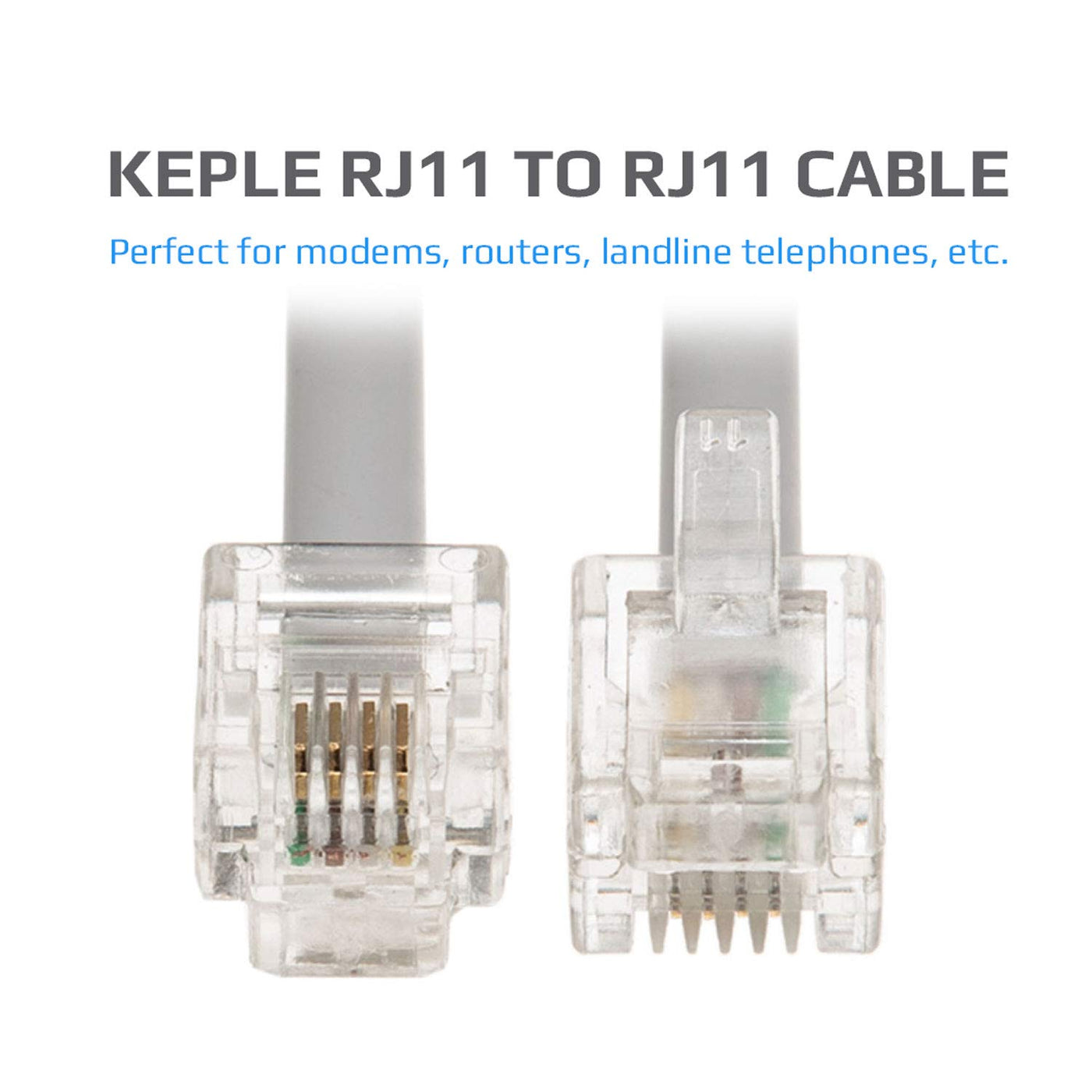 RJ11 Cable ADSL 10ft Extension Lead Phone Cord Telephone Plug High ...
