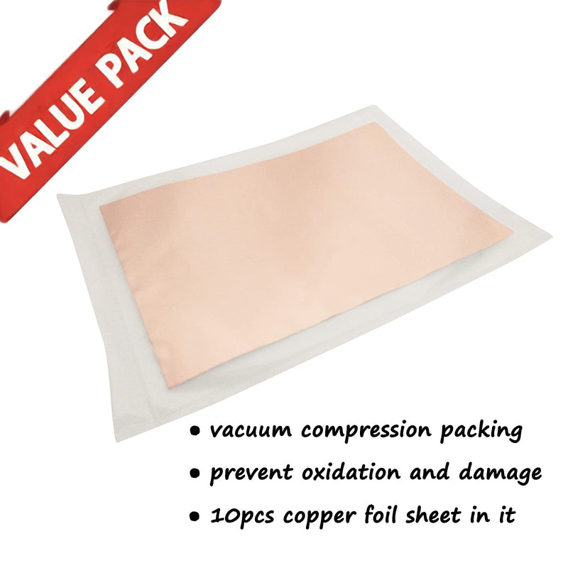 [Australia - AusPower] - Meideal 10 Pieces Copper Foil Tape with Conductive Adhesive Copper Sheets for Guitar & EMI Shielding, Crafts, Paper Circuits, Stained Glass, Electrical Repairs, Grounding (11.8inch x 8.9inch) 11.8inch x 8.9inch 