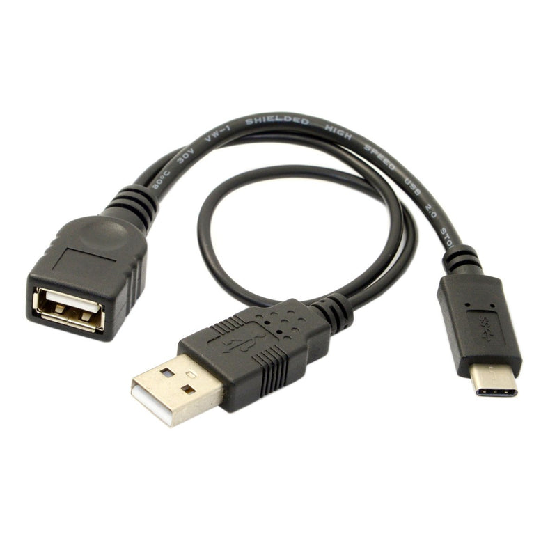 [Australia - AusPower] - Cablecc USB-C Type-C USB 3.1 to USB 2.0 Female OTG Data Cable with Power for Cell Phone Pro 