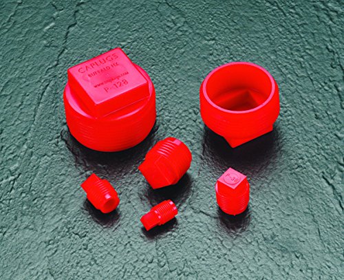 [Australia - AusPower] - Caplugs 99390174 Plastic Threaded Plug for Pipe Fittings. P-28, PE-HD, to Plug Thread Size 1/4 NPT", Red (Pack of 100) 