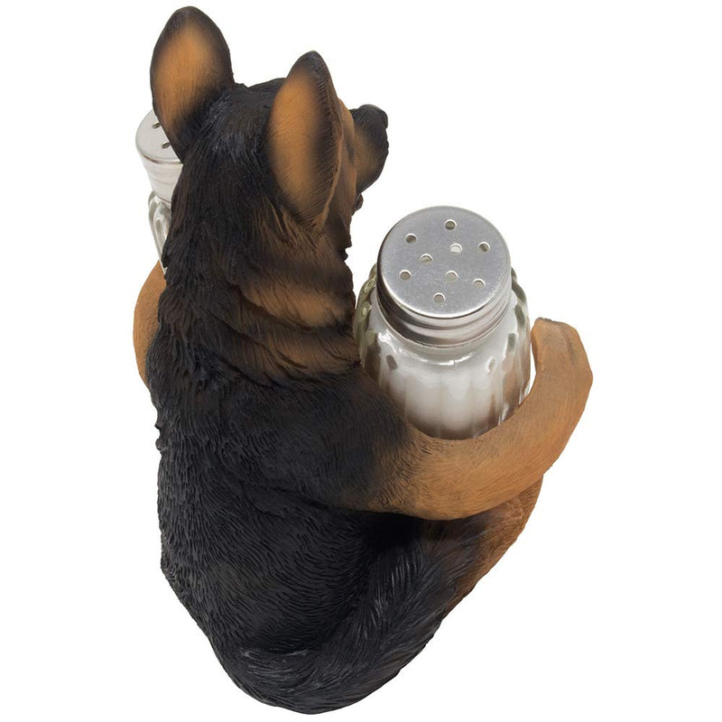 [Australia - AusPower] - German Shepherd Police Dog Salt and Pepper Shaker Set with Decorative Display Stand Holder Canine Figurine for Kitchen Decor Table Centerpieces As K-9 Gifts for Policemen by Home-n-Gifts 