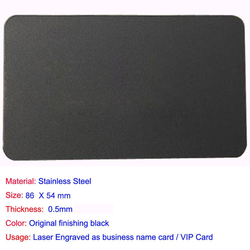 [Australia - AusPower] - Ebamaz Metal Business Cards Tablet Thick 86X54mm Pack of 10PCS (Stainless Steel 0.5mm Thickness, Original Finishing Black, Blank) Stainless Steel 0.5mm thickness Original Finishing Black ( Blank ) 