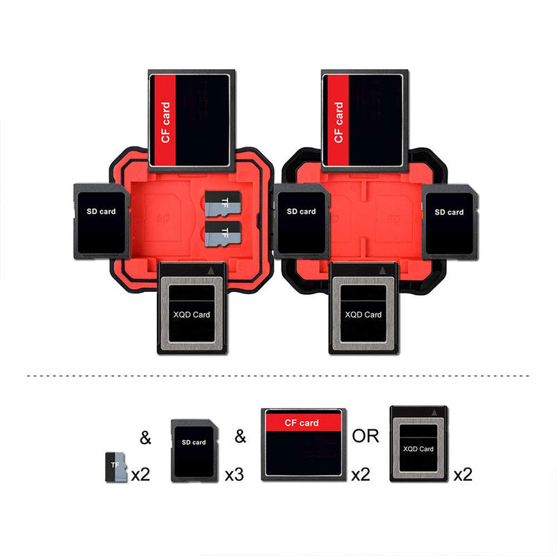 [Australia - AusPower] - LYNCA Memory Card Case Holder, Memory Card Hard Protector Case Professional Water-Resistant Anti-Shock Camera Card Storage Box for 3 SD Cards 2 TF/Micro SD Cards 2 CF Cards 2 XQD Cards 