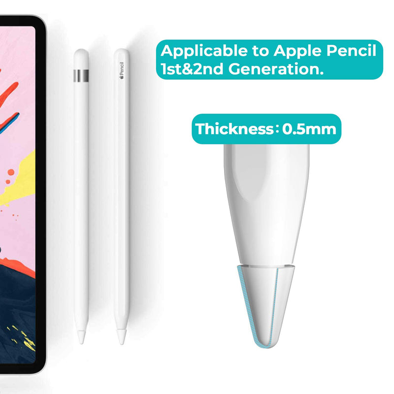 [Australia - AusPower] - pzoz Protector Case Compatible with Apple Pencil Tips for 1st & 2nd Generation, Silicone Nibs Cover for iPad Pencil Tips and Replacement Writing Protection (6 Pcs) (White) White 
