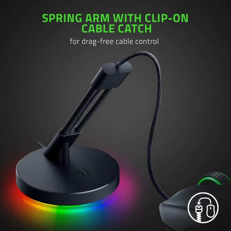 [Australia - AusPower] - Razer Gaming Mouse Bungee V3 Chroma: Drag-Free Wired Mouse Support - for Esports-Level Performance - Weighted Base - Anti-Slip Feet - Classic Black, RC21-01520100-R3U1 