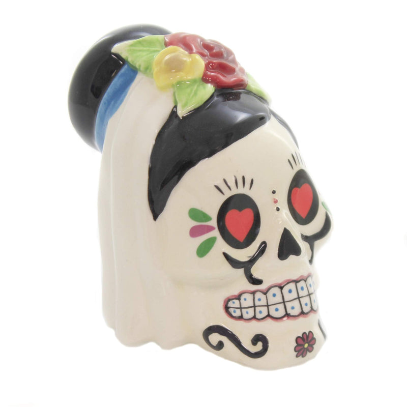 [Australia - AusPower] - Day of the Dead Bride and Groom Skulls Ceramic Salt and Pepper Shakers 