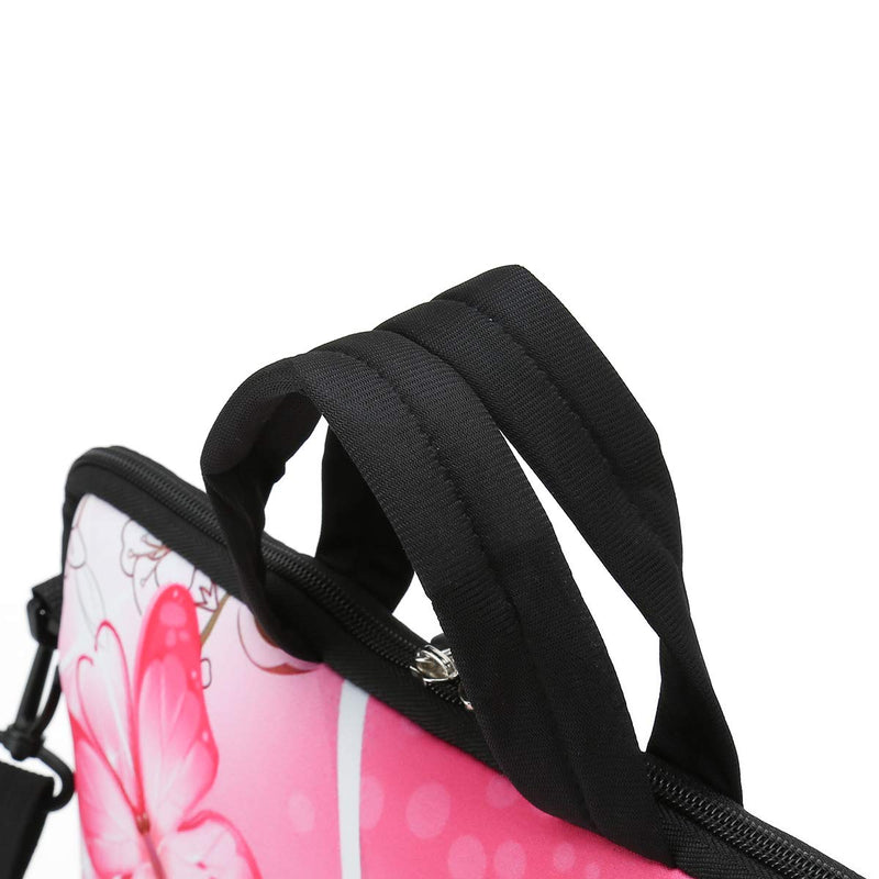 [Australia - AusPower] - RICHEN 9.7 10 10.1 10.2 inches Messenger Bag Carrying Case Sleeve with Handle Accessory Pocket Fits 7 to 10-Inch Laptops/Notebook/ebooks/Kids tablet/Pad (7-10.2 inch, Pink Butterfly) 7-10.2 inch 