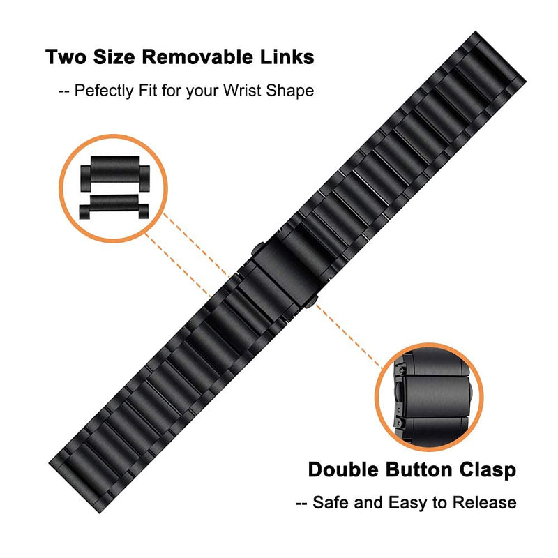 [Australia - AusPower] - Yeejok 22mm Watch Bands Compatible for Fossil Gen 6/5E 44mm/Gen 5 LTE/Gen 5 Men's Carlyle/Garrett/Women's Julianna/Gen 4 Explorist HR Smart Watch, Milanese Loop Strap&Soild Metal Bracelet, Black+Black Black & Black 