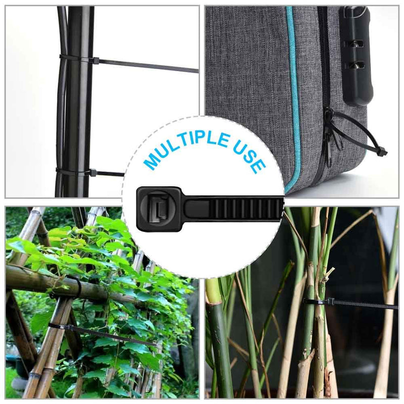 [Australia - AusPower] - HMROPE 100pcs Cable Zip Ties Heavy Duty 12 Inch, Premium Plastic Wire Ties with 50 Pounds Tensile Strength, Self-Locking Black Nylon Zip Ties for Indoor and Outdoor 