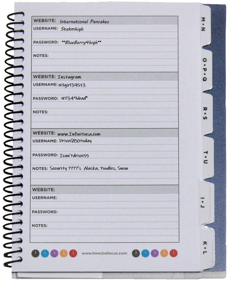 [Australia - AusPower] - RE-FOCUS THE CREATIVE OFFICE, Password Book Keeper, Small, Mini, Green, Camouflage, Alphabetical Tabs, Spiral Bound, Removable Sheets, Journal Organizer, Includes Website, Address, Username, Password Green Camo 