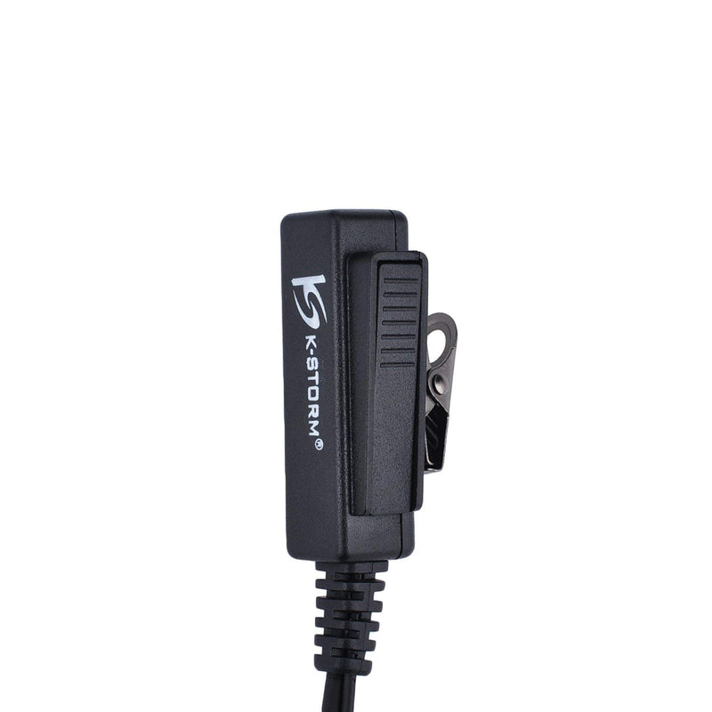 [Australia - AusPower] - KS K-STORM Covert Acoustic Tube Walkie Talkie Earpiece Headset with Mic Compatible with 2 Pin Kenwood Two Way Radio, PU Material, Black (Kenwood) 