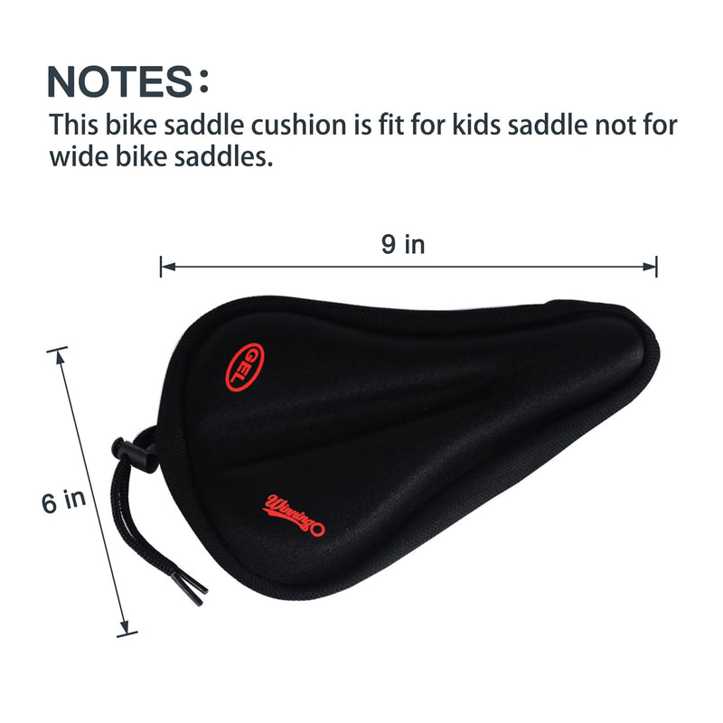 [Australia - AusPower] - WINNINGO Kids Bike Gel Seat Cushion Cover, Child Bike Seat Cover Comfortable Small Bicycle Saddle Pad Black 