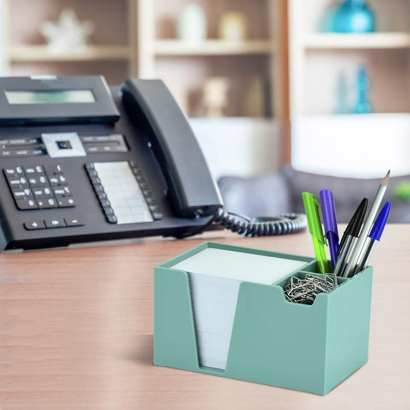 [Australia - AusPower] - Acrimet Desktop Organizer Pencil Paper Clip Caddy Holder (Plastic) (with Paper) (Solid Green Color) 