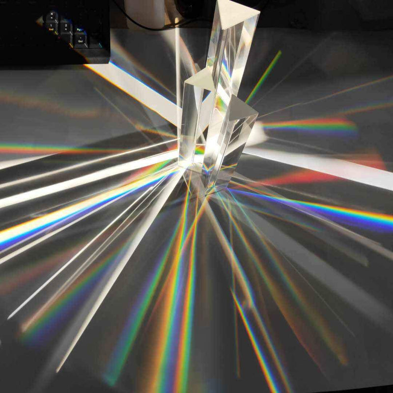 [Australia - AusPower] - 180 mm x 40 mm Large Glass Equilateral Triangular Prism for Teaching of Optics and Photo Effects with Gift Box 