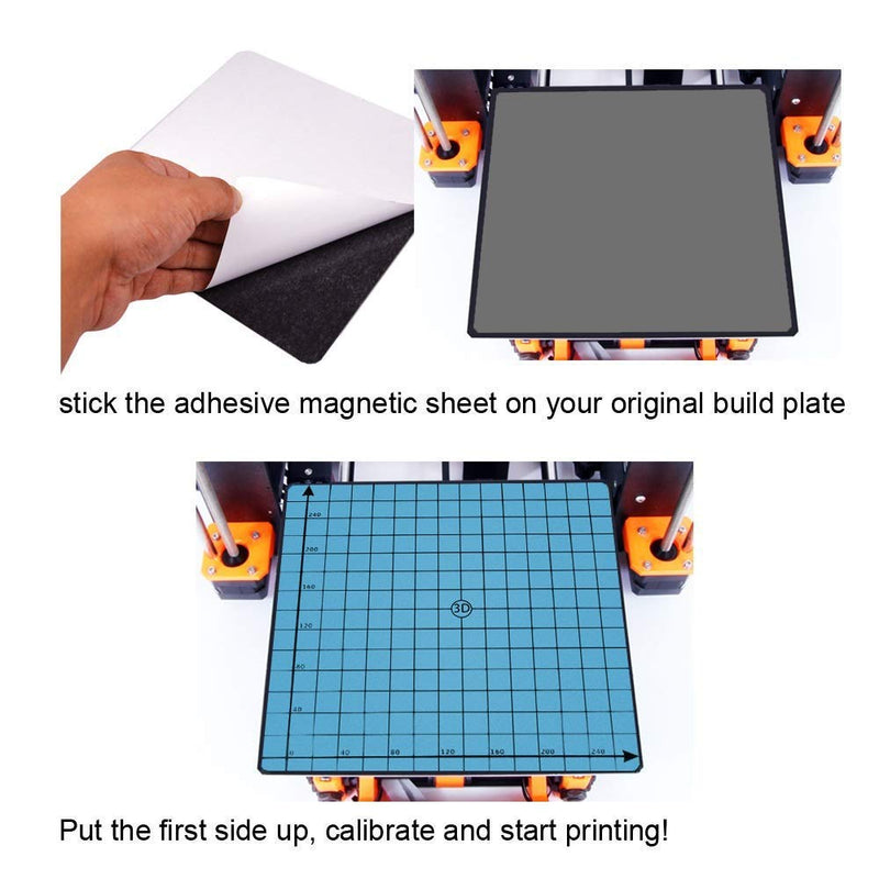[Australia - AusPower] - 3D Printing Build Surface, 8.66" x 8.66" (220x220mm) Flexible Magnetic Build Platform for 3D Printer 220x220mm 