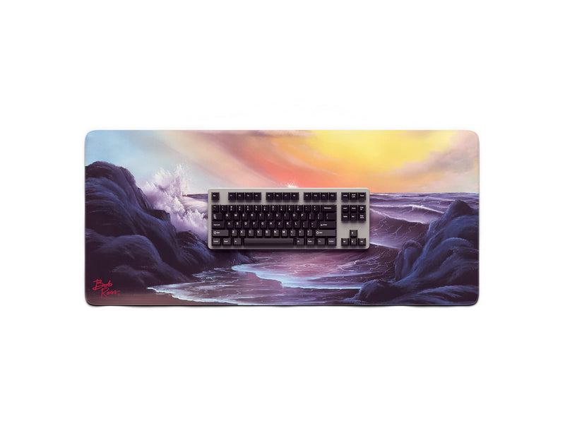 [Australia - AusPower] - Bob Ross TV Series Scenic XXL Extended Gaming Mouse Pad for Computer, Office, Keyboard and Laptop, Large Desk Mat, Large Mouse Pad 35.4"x 15.7" x 0.12" - Stormy Seas - S17 E04 