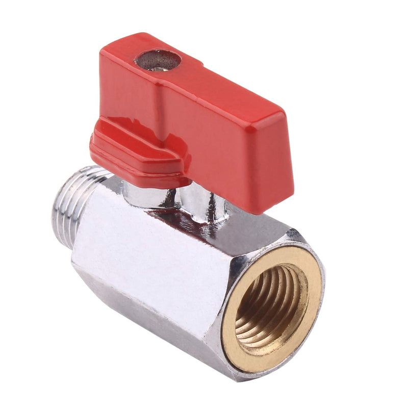 [Australia - AusPower] - DERNORD Brass Mini Ball Valve NPT Thread,Chrome Plated (1/4" Female&Male) (Pack of 1) 1/4 Inch Pack of 1 