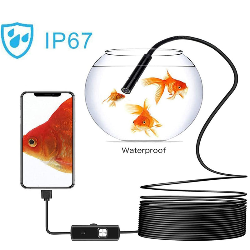 [Australia - AusPower] - S/A USB Endoscope Micro USB and Type C Borescope for OTG Android Phone, 5.5 mm 0.21 Inch Inspection Snake Camera Waterproof, Scope Camera with 6 Adjustable LED Lights /2M 