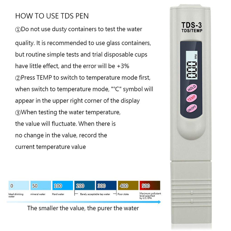 [Australia - AusPower] - TDS Tester，Water Quality Tester，2 Pcs Water TDS Meter Meter Digital Water Tester Water Quality Tester 