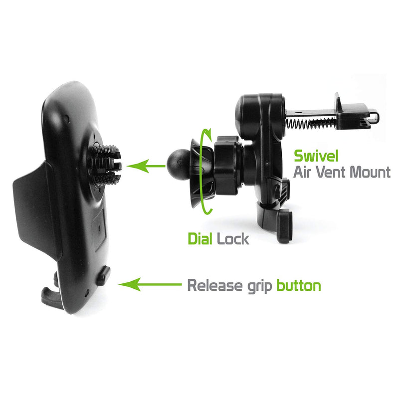 [Australia - AusPower] - Cellet Vehicle Air Vent Phone Holder One Touch Universal Cradle Compatible With iPhone 11 Pro Max Xr Xs Max Xs X SE 8 Plus 7 6S Note 10 5G 9 8 Galaxy S10 5G S10 S10e S10+ J2 S9 S8 Pixel 4 3 XL 