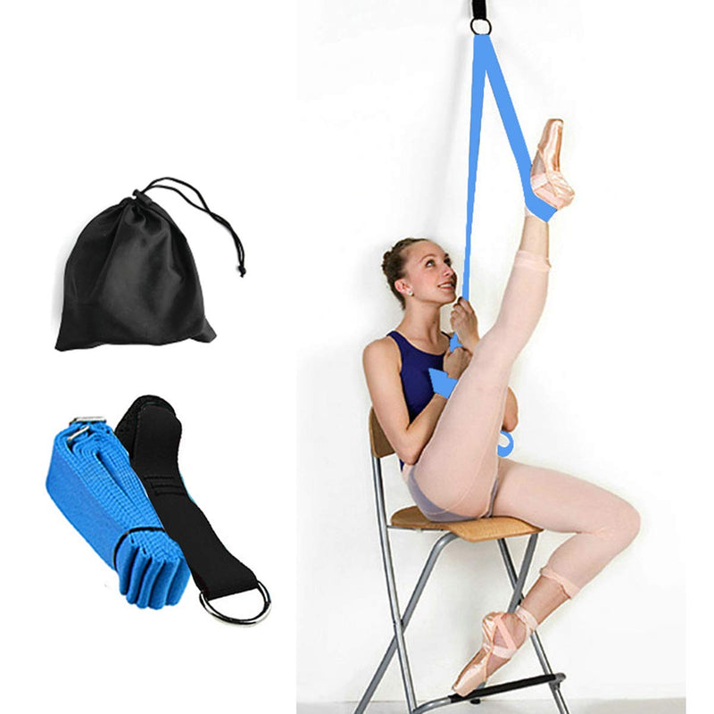 [Australia - AusPower] - Leg Stretch Band - to Improve Leg Stretching - Easy Install on Door - Perfect Home Equipment for Ballet, Dance and Gymnastic Exercise Flexibility Stretching Strap Foot Stretcher Bands Light blue 