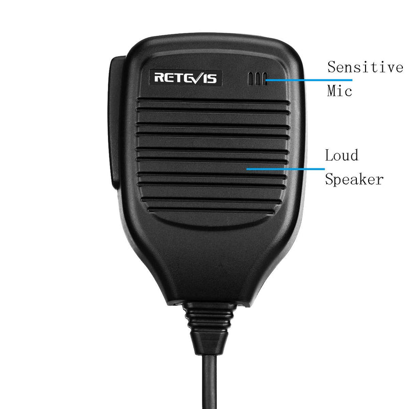 [Australia - AusPower] - Retevis Shoulder Speaker Mic 2 Pin Two Way Radio Micphone for Baofeng UV-5R UV-82 888S Retevis H-777 RT21 RT22 RT27 Arcshell AR-5 2 Way Radio(1 Pack) 