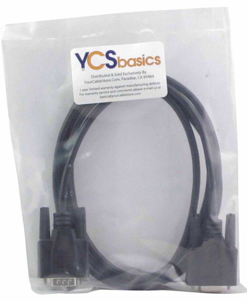 [Australia - AusPower] - YCS basics Black 6 Foot DB9 9 Pin Serial / RS232 Male/Female Extension Cable 06 Ft 