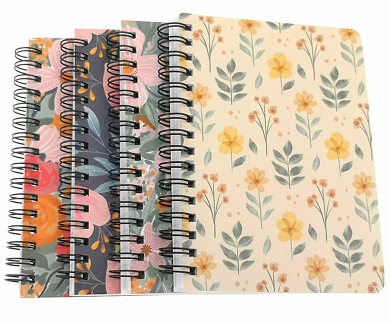 [Australia - AusPower] - ALIMITOPIA Spiral Notebook Journal,Wirebound Ruled Sketch Book Notepad Diary Memo Planner,A6 Size & 80 Sheets(Floral Pattern) Floral-D 