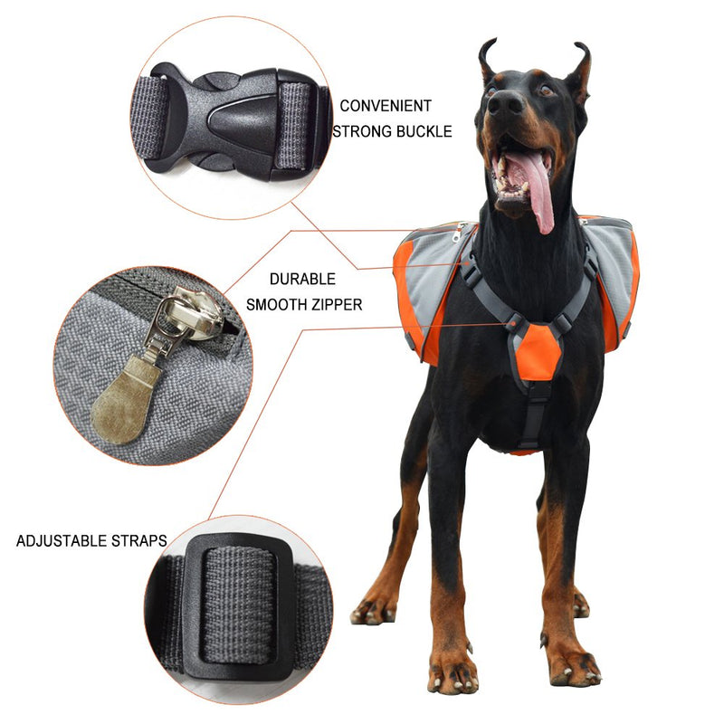 [Australia - AusPower] - Lifeunion Adjustable Service Dog Supply Backpack Saddle Bag for Camping Hiking Training Black Small 