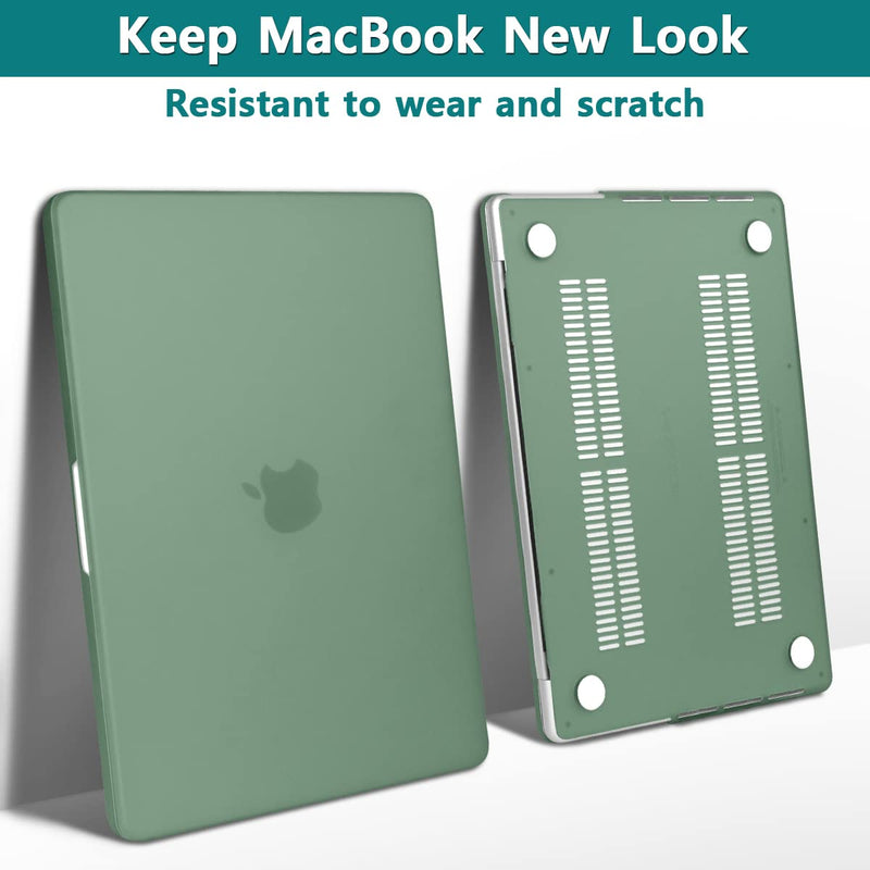 [Australia - AusPower] - Teryeefi Newest for MacBook Pro 14 Inch case 2021 Release Model A2442, Plastic Hard Shell Case with Keyboard Skin & Screen Protector Compatible with MacBook case 14 Inch M1 Pro/ M1 MAX, Midnight Green 