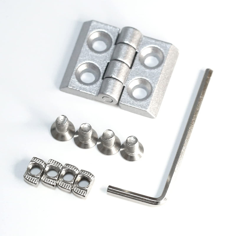 [Australia - AusPower] - Zinc Alloy Hinge Sets ?Door Frame Hinges for 2020 Aluminum Extrusion Profile Slot 6mm?with T-Nuts and Hex Screws Wrench(Pack of 4) 