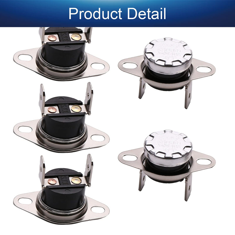 [Australia - AusPower] - Fielect 5Pcs KSD301 Thermostat 45°C/113°F Normally Open N.0 Adjust Snap Disc Temperature Switch for Microwave Oven Coffee Maker Smoker Bent Feet 