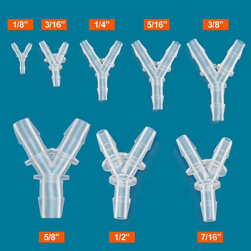 [Australia - AusPower] - Biocomma Hose Barb Fitting Equal Barbed Y Shaped 3 Way Plastic Joint Splicer Mender Adapter Union for Air Line Tubing Pipe (1/4" 5PCS) 1/4" 5PCS 