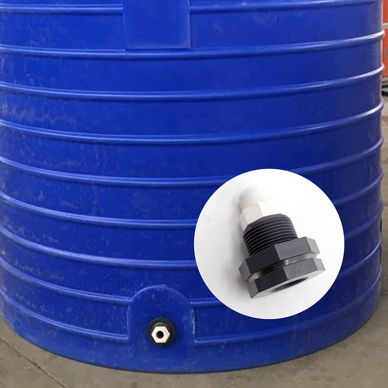 [Australia - AusPower] - Tnuocke 4PCS PVC Bulkhead Fitting 3/4 Inch with Plugs,water Pipe Connector,(21-38mm)Hose Clamps Kit,Water Tank Connector Adapter,Thru-Bulk Pipe Fitting for Rain Barrels,Water Tanks,Pools(Grey)H-07 4Pcs 3/4inch kit 