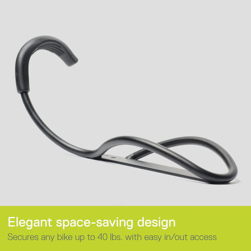 [Australia - AusPower] - Delta Cycle Leonardo Bike Rack Garage Wall Mount Storage, Elegant Vertical Hanger Hook Design Provides Easy Bicycle Storage Access, Bike Wall Mount Rack Holds Any Bike Up To 40 lbs., Fat Tire Option 