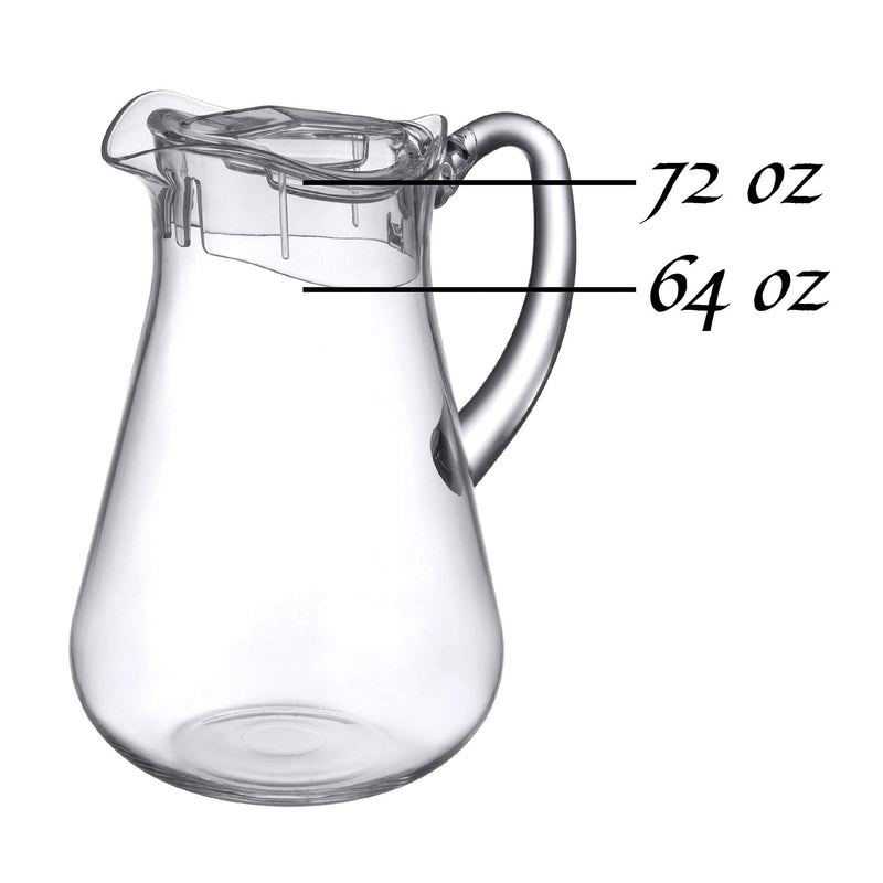 [Australia - AusPower] - Amazing Abby - Droply - Acrylic Pitcher (64 oz), Clear Plastic Water Pitcher with Lid, BPA-Free and Shatter-Proof, Great for Iced Tea, Sangria, Lemonade, Juice, and More Droply (64 oz) 