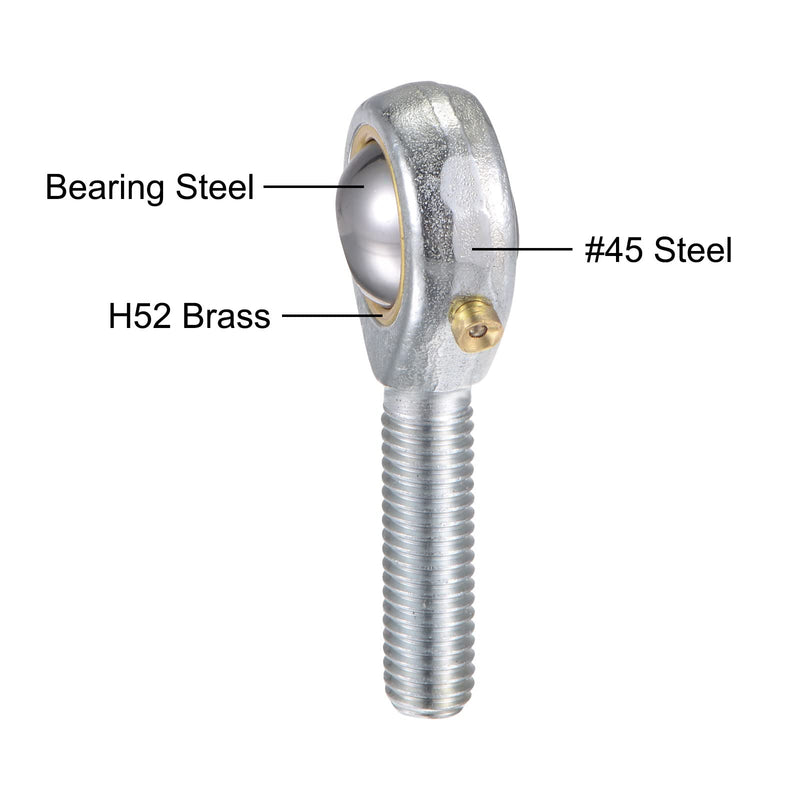 [Australia - AusPower] - uxcell 2pcs POS8 Spherical Rod End Bearing 8mm Bore Self-Lubricated Joint Bearing M8x1.25 Left Hand Male Thread Connector 