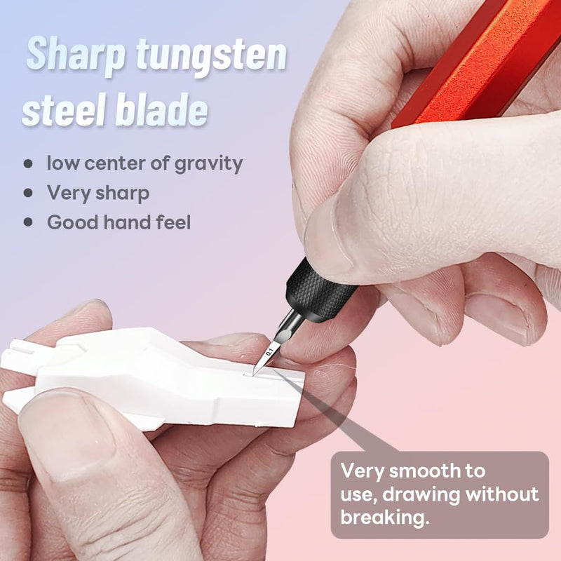 [Australia - AusPower] - stedi Model Scriber Chisel,Tungsten steel Blades 0.1mm,for Modeling Hobby,RG Scale Model,Gundam Model Kit,for Scribing line, Engraved,Panel line,Resin,Red Red+0.1mm 